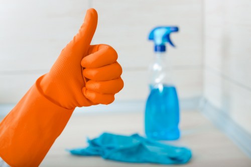Technician using deep extraction for pet stain cleaning